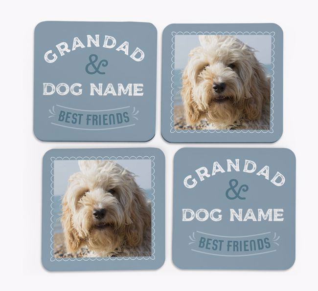 Grandad's Best Friend: {breedFullName} Photo Upload Coasters (Set of 4)